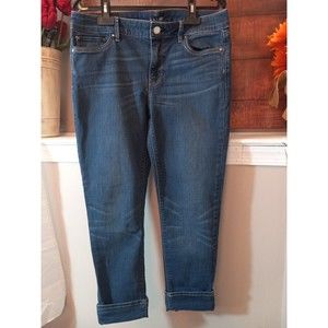 Whbm Womens Slim‎ Crop Denim Cuffed Jeans Size 6